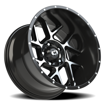Vision Sliver 20X12 Gloss Black Machined Face Wheel