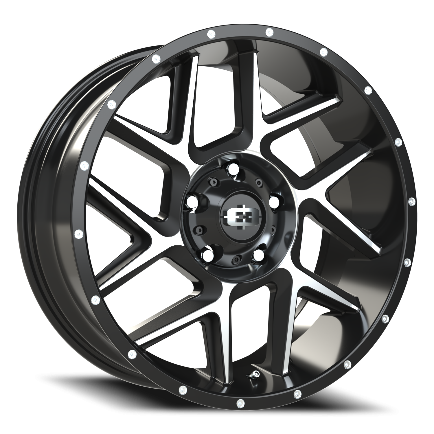 Vision Sliver 20X9 Gloss Black Machined Face Wheel