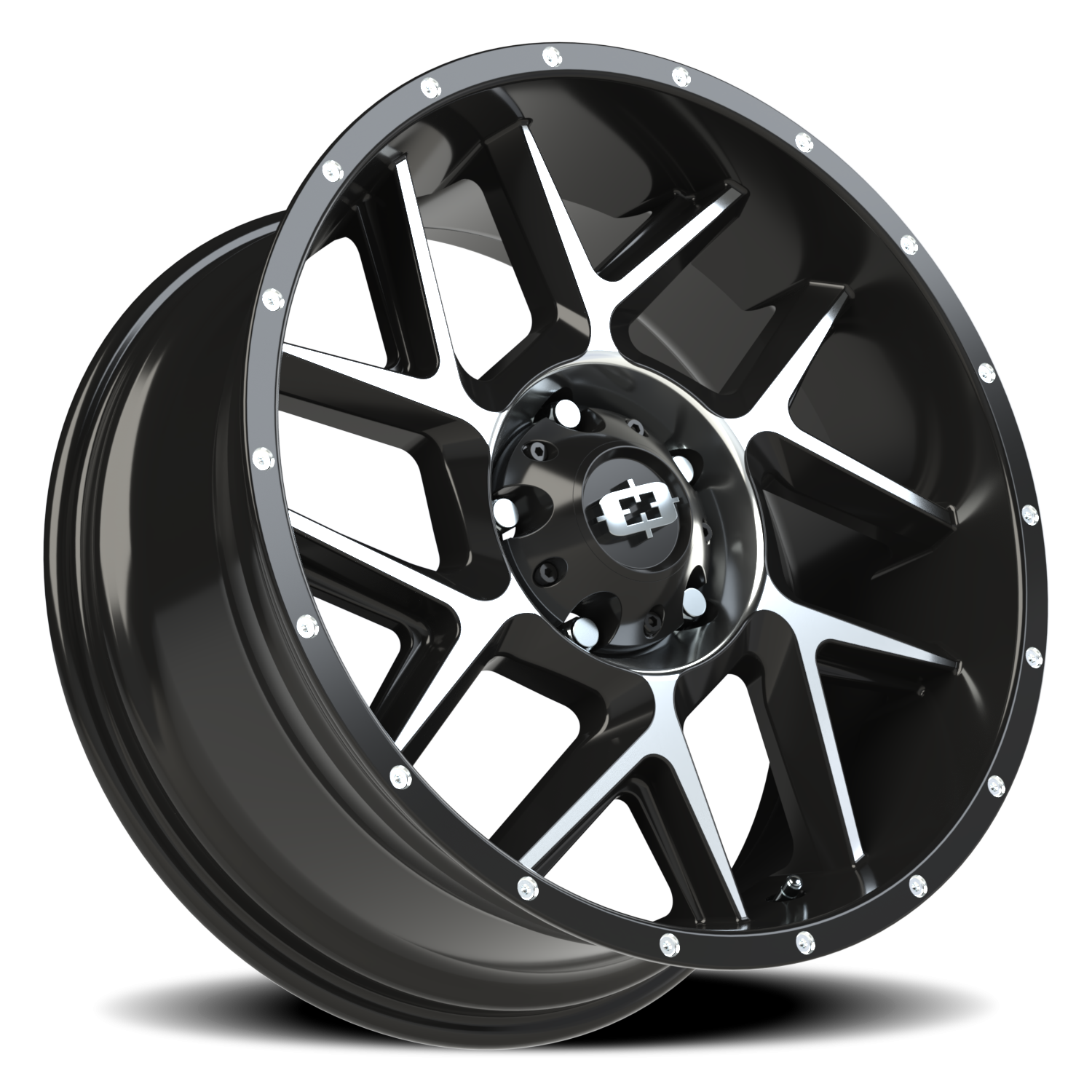 Vision Sliver 20X9 Gloss Black Machined Face Wheel