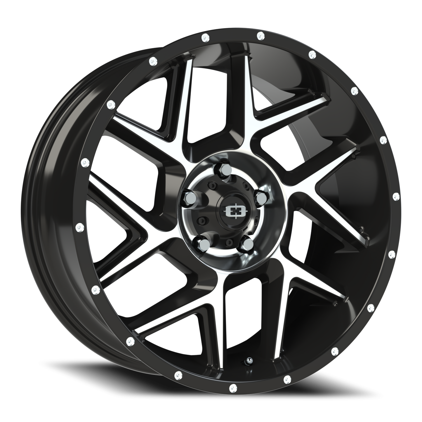 Vision Sliver 20X9 Gloss Black Machined Face Wheel