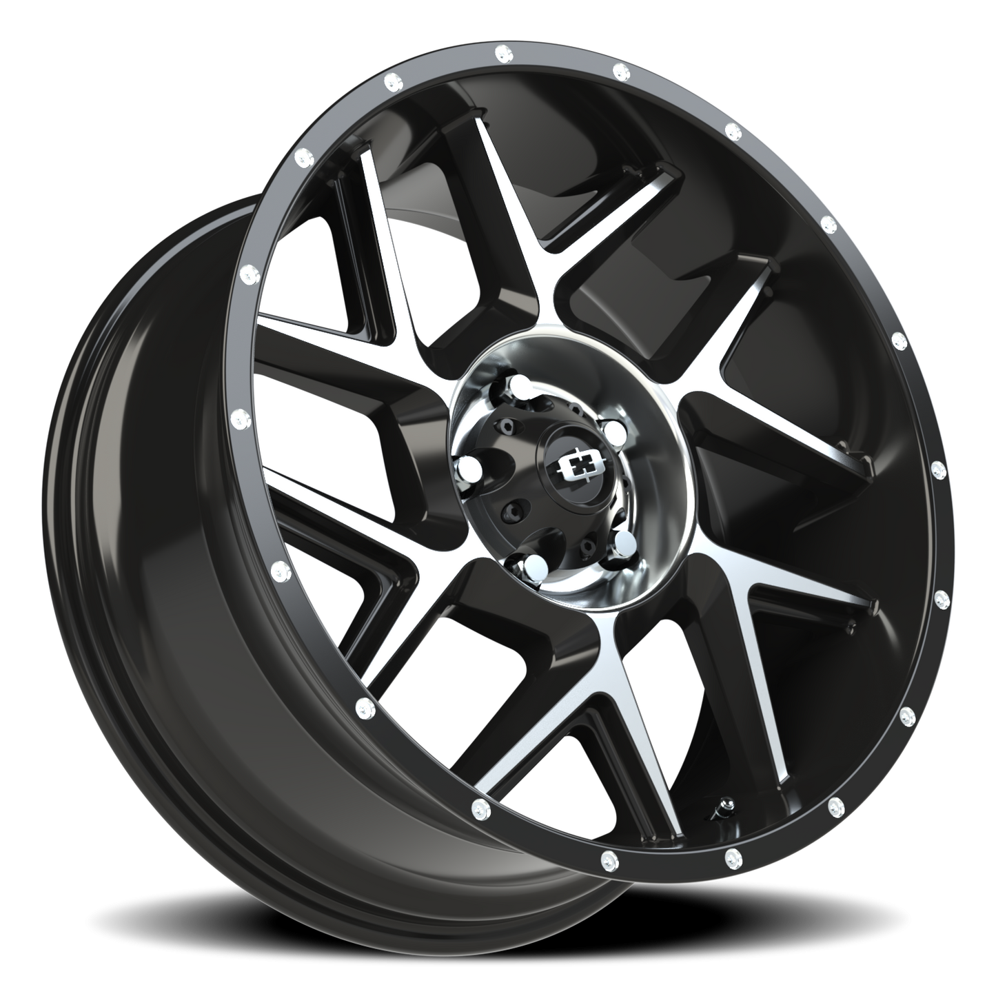 Vision Sliver 20X9 Gloss Black Machined Face Wheel