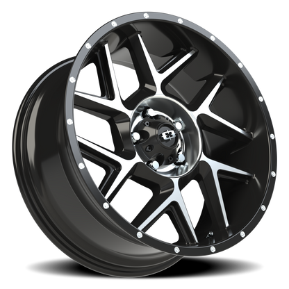 Vision Sliver 20X9 Gloss Black Machined Face Wheel
