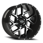 Vision Sliver 20X12 Gloss Black Machined Face Wheel