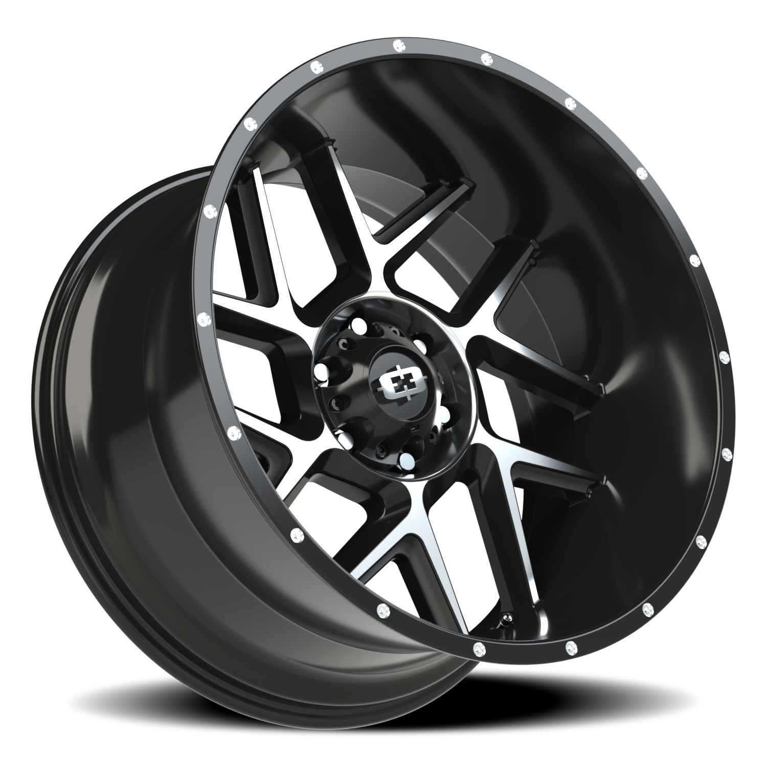 Vision Sliver 22X12 Gloss Black Machined Face Wheel
