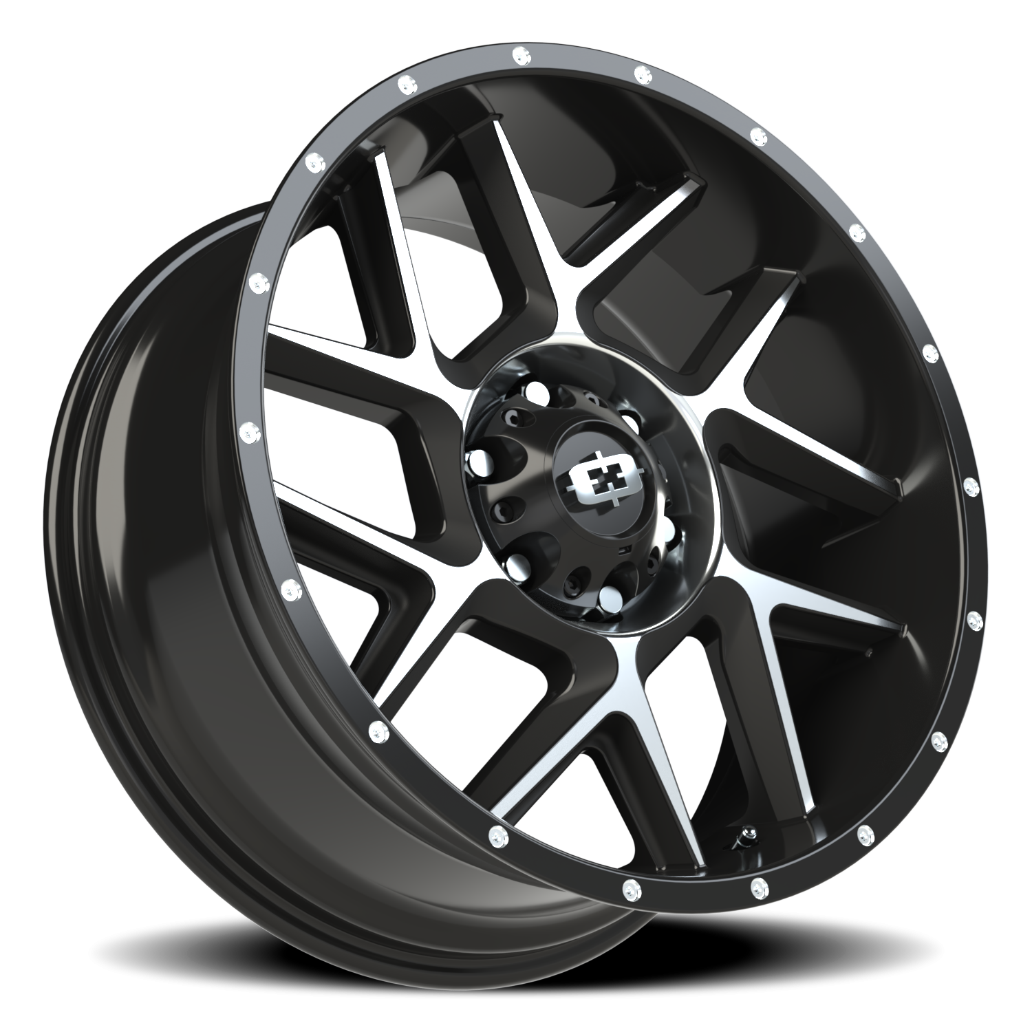 Vision Sliver 20X9 Gloss Black Machined Face Wheel