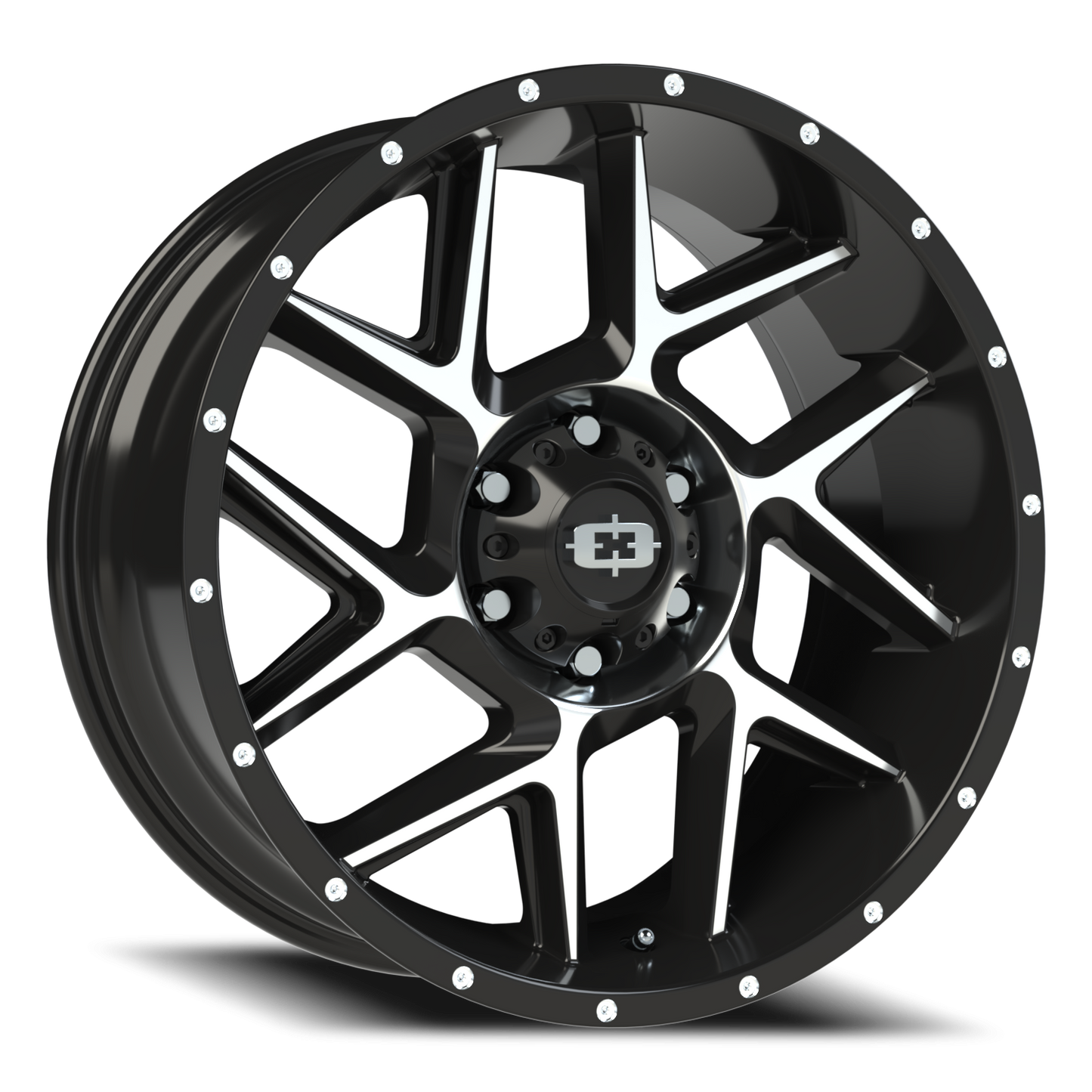 Vision Sliver 20X9 Gloss Black Machined Face Wheel