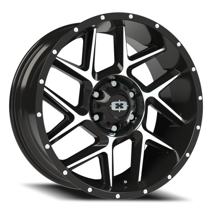 Vision Sliver 20X9 Gloss Black Machined Face Wheel