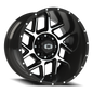Vision Sliver 20X12 Gloss Black Machined Face Wheel