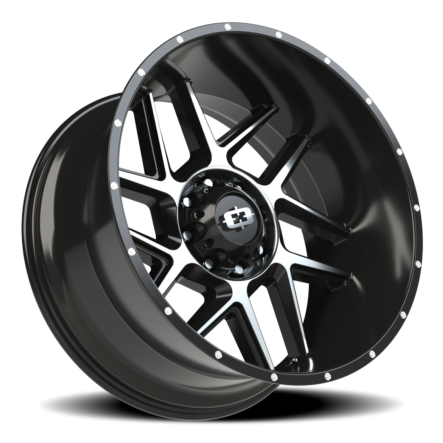 Vision Sliver 24X12 Gloss Black Machined Face Wheel