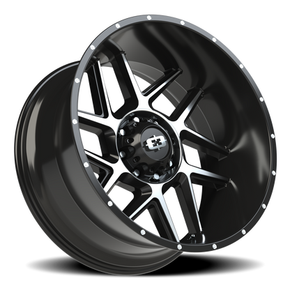 Vision Sliver 24X12 Gloss Black Machined Face Wheel
