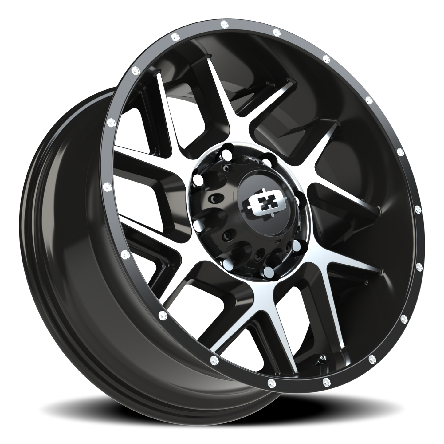 Vision Sliver 20X9 Gloss Black Machined Face Wheel