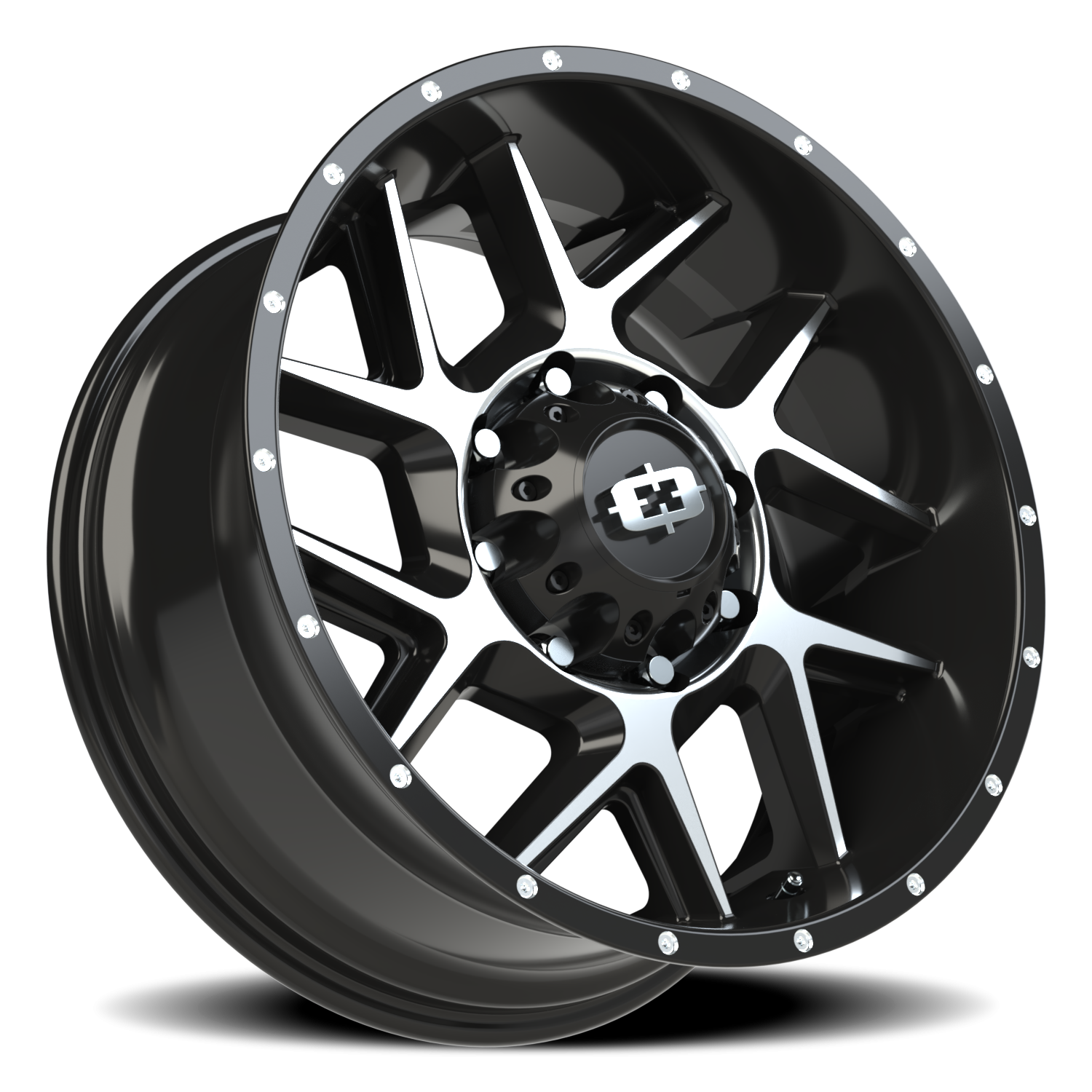 Vision Sliver 20X9 Gloss Black Machined Face Wheel