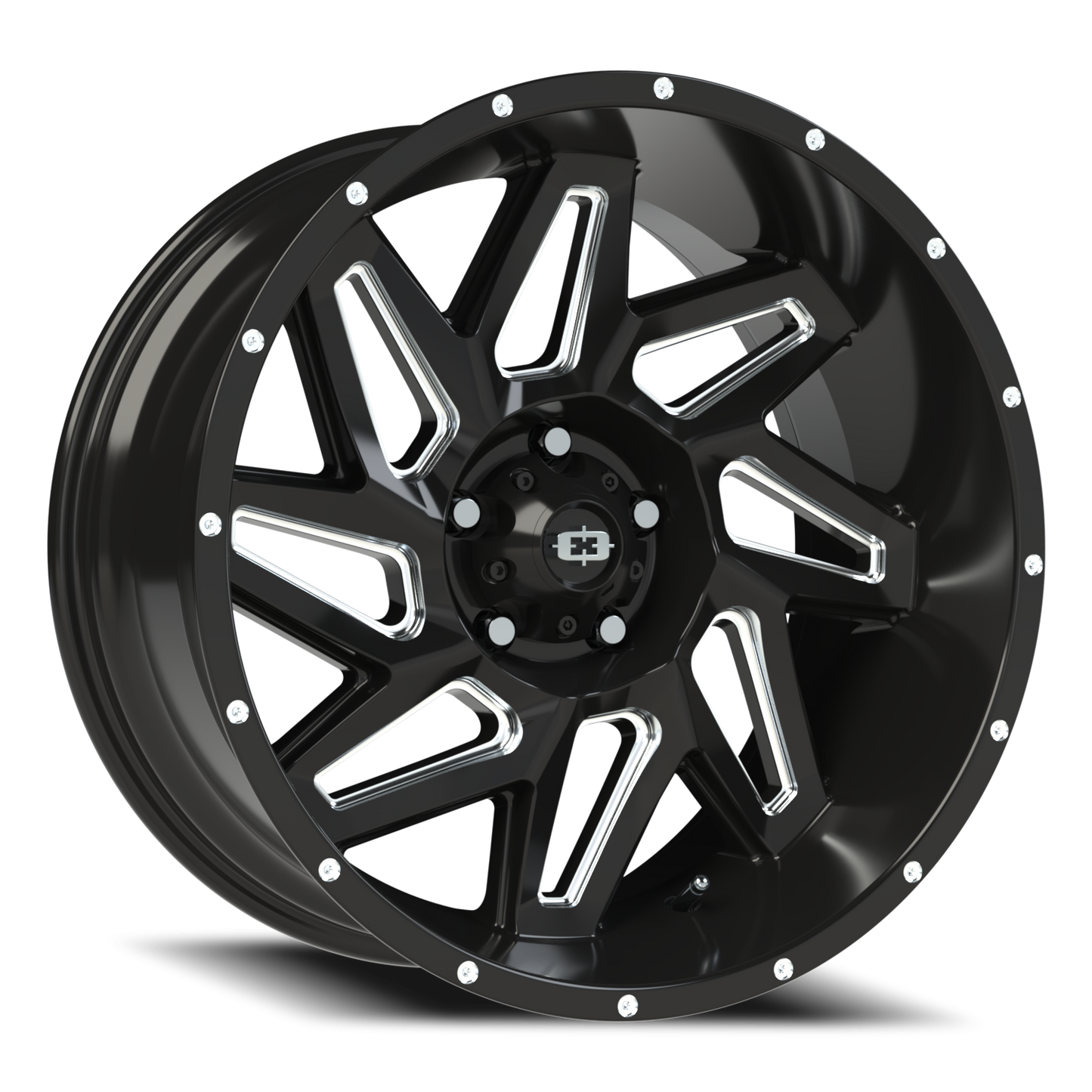 Vision Spyder 20X10 Gloss Black Milled Spoke Wheel