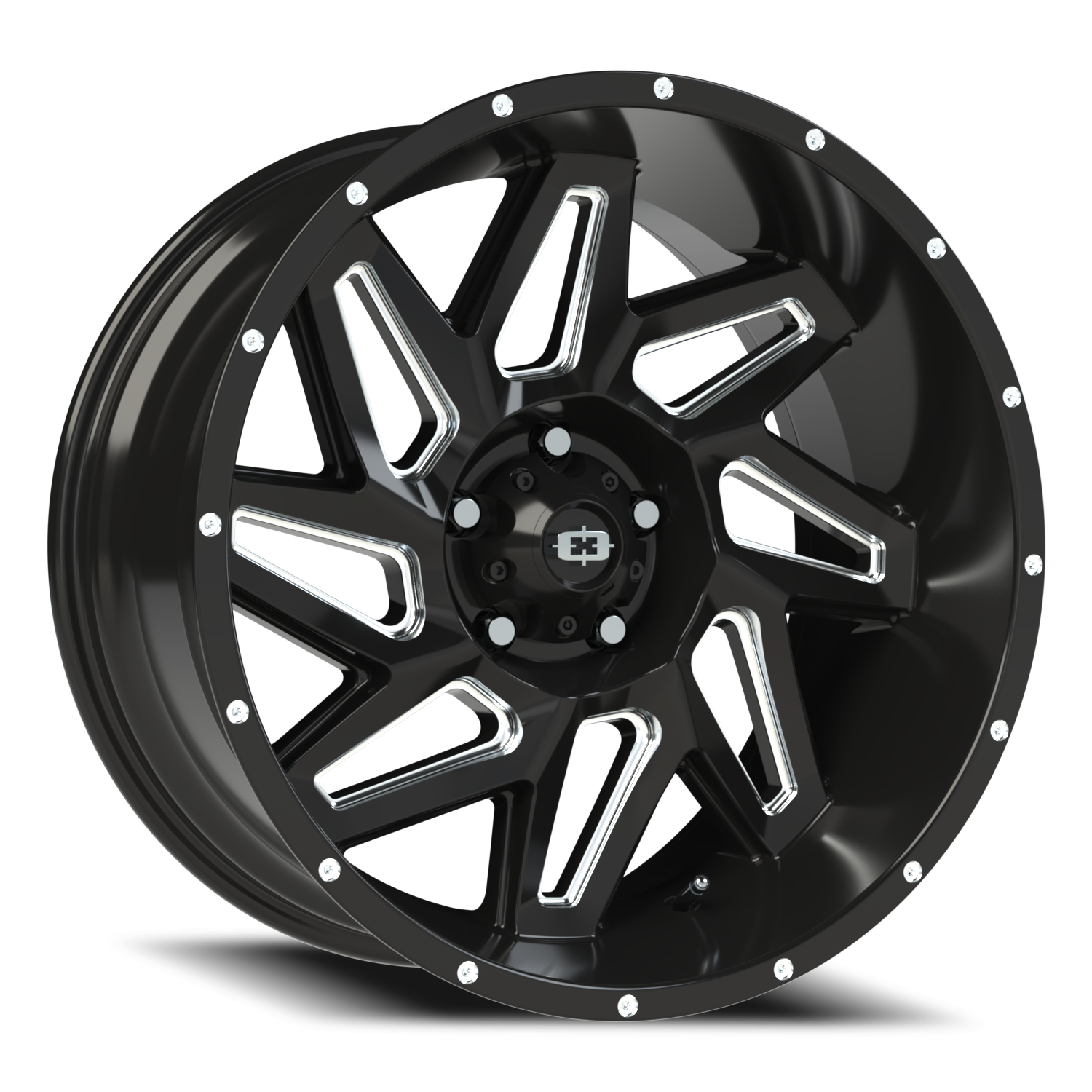 Vision Spyder 20X10 Gloss Black Milled Spoke Wheel