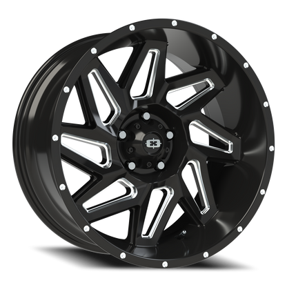 Vision Spyder 20X10 Gloss Black Milled Spoke Wheel