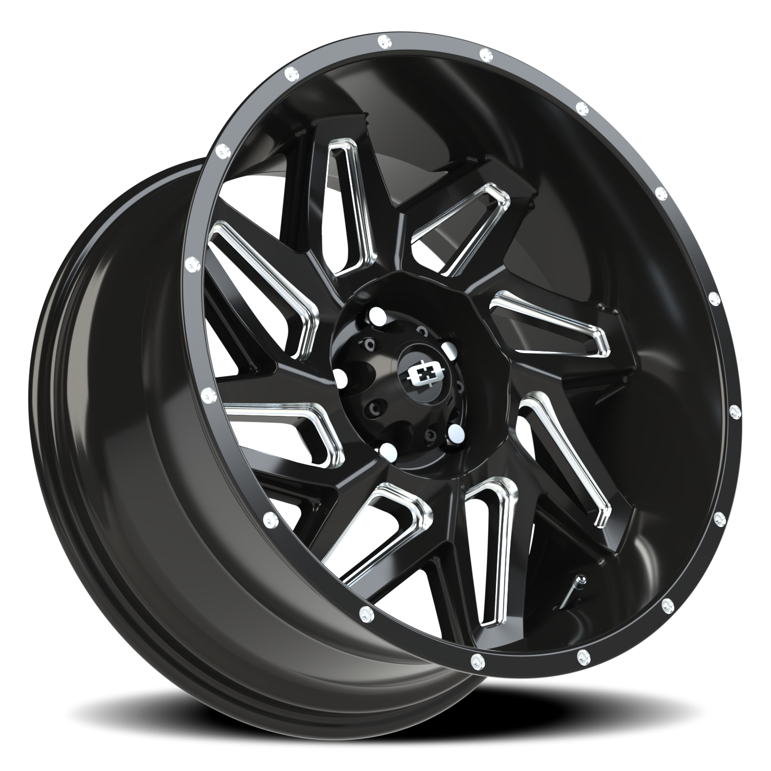 Vision Spyder 20X10 Gloss Black Milled Spoke Wheel