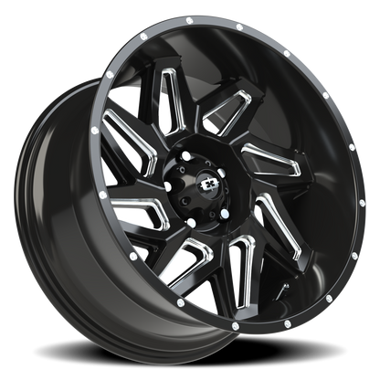 Vision Spyder 20X10 Gloss Black Milled Spoke Wheel