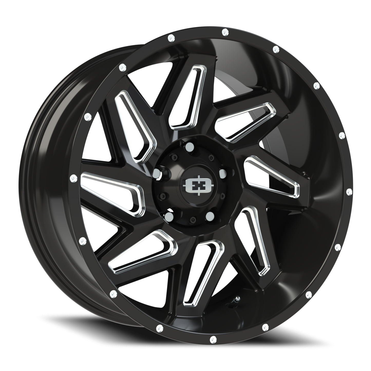 Vision Spyder 20X10 Gloss Black Milled Spoke Wheel