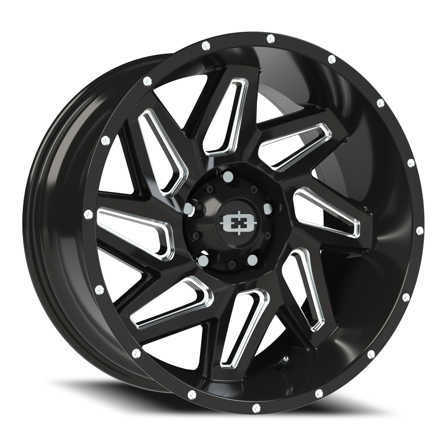 Vision Spyder 20X10 Gloss Black Milled Spoke Wheel