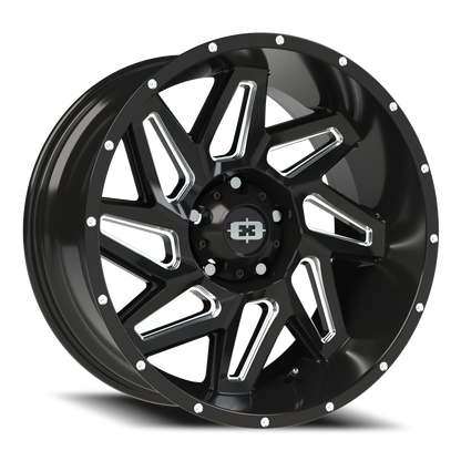 Vision Spyder 20X10 Gloss Black Milled Spoke Wheel