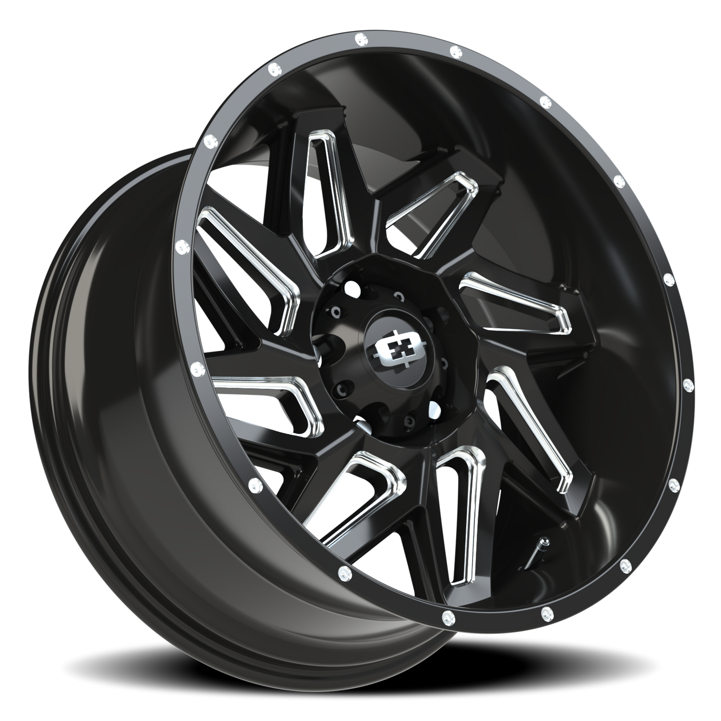 Vision Spyder 20X10 Gloss Black Milled Spoke Wheel