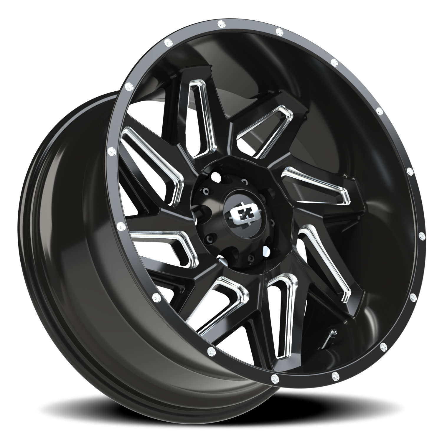 Vision Spyder 20X10 Gloss Black Milled Spoke Wheel
