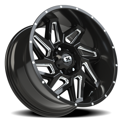Vision Spyder 20X10 Gloss Black Milled Spoke Wheel