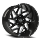 Vision Spyder 20X12 Gloss Black Milled Spoke Wheel