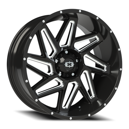 Vision Spyder 22X10 Gloss Black Milled Spoke Wheel