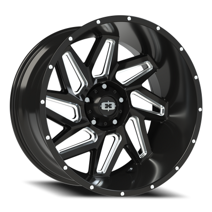 Vision Spyder 22X12 Gloss Black Milled Spoke Wheel