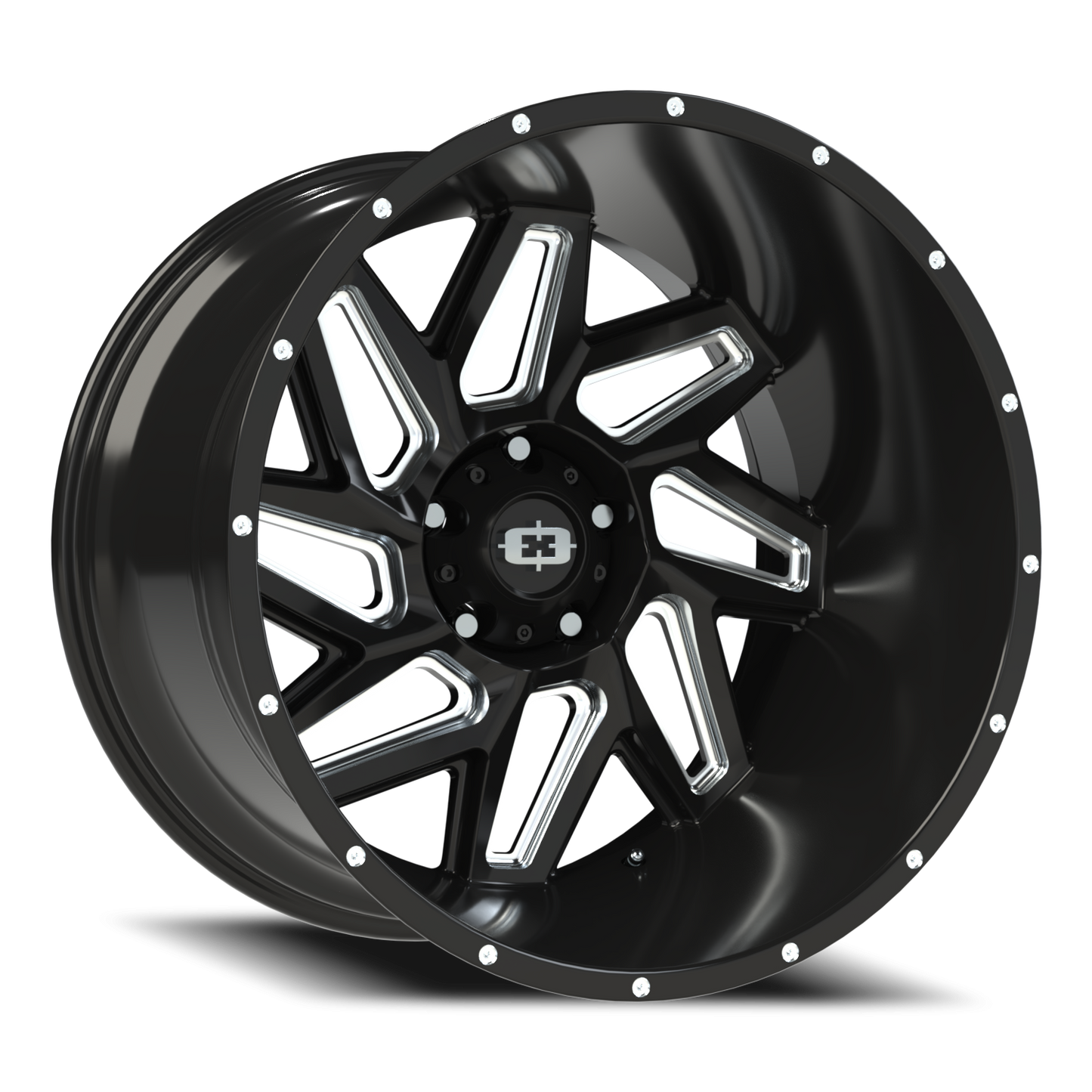 Vision Spyder 22X14 Gloss Black Milled Spoke Wheel