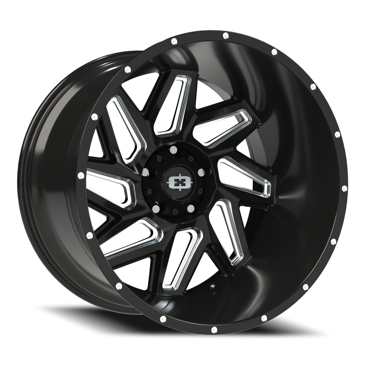 Vision Spyder 22X14 Gloss Black Milled Spoke Wheel