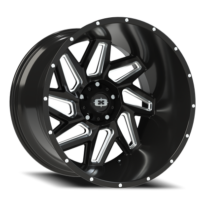 Vision Spyder 22X14 Gloss Black Milled Spoke Wheel