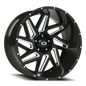 Vision Spyder 24X12 Gloss Black Milled Spoke Wheel