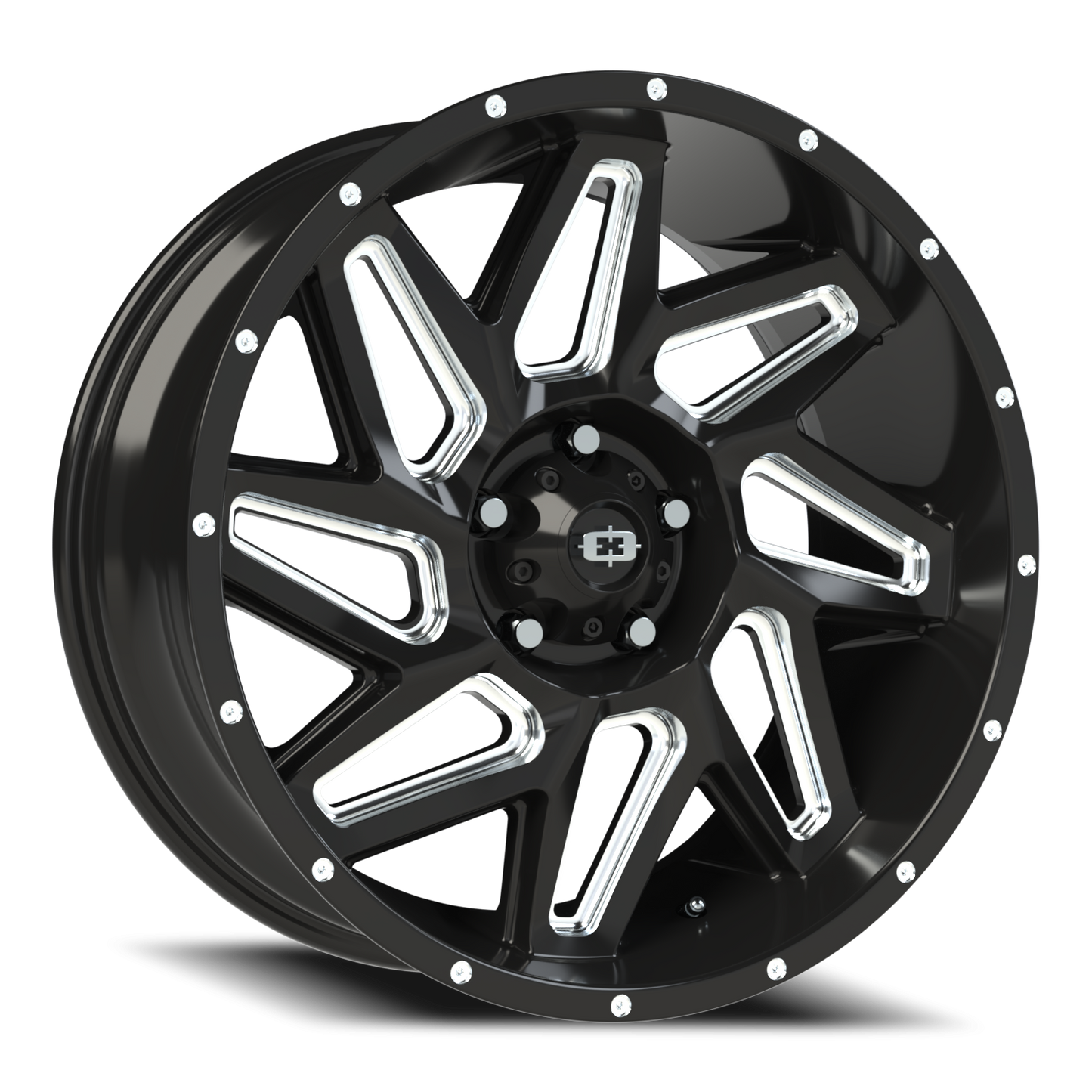 Vision Spyder 20X9 Gloss Black Milled Spoke Wheel