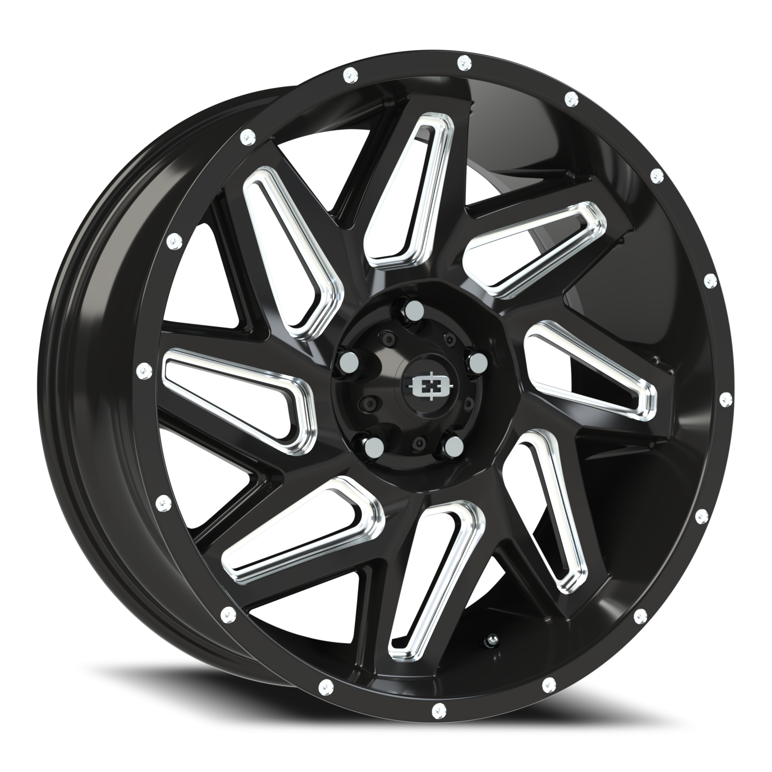 Vision Spyder 20X9 Gloss Black Milled Spoke Wheel