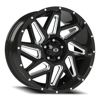 Vision Spyder 20X9 Gloss Black Milled Spoke Wheel