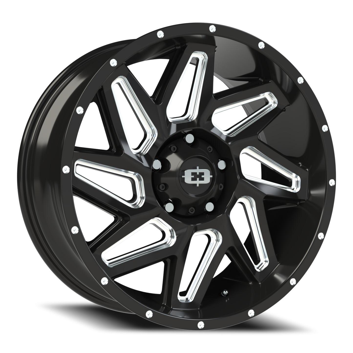 Vision Spyder 20X9 Gloss Black Milled Spoke Wheel