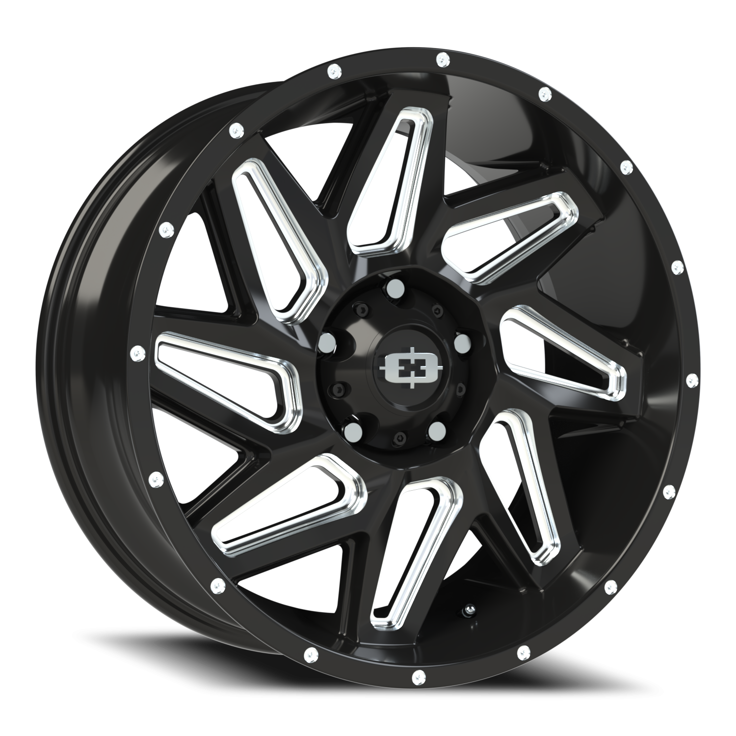 Vision Spyder 20X9 Gloss Black Milled Spoke Wheel