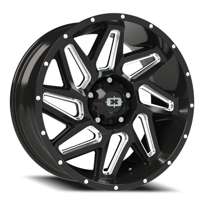 Vision Spyder 20X9 Gloss Black Milled Spoke Wheel