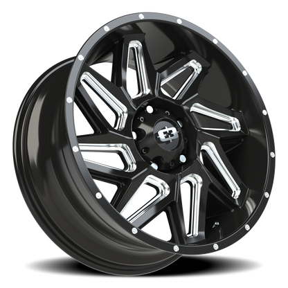 Vision Spyder 20X9 Gloss Black Milled Spoke Wheel