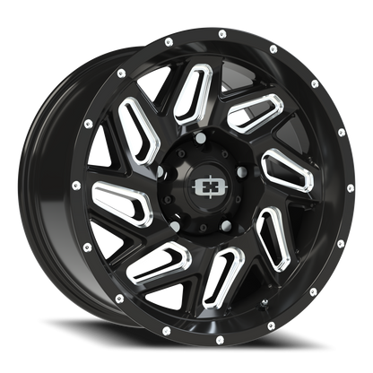 Vision Spyder 17X9 Gloss Black Milled Spoke Wheel