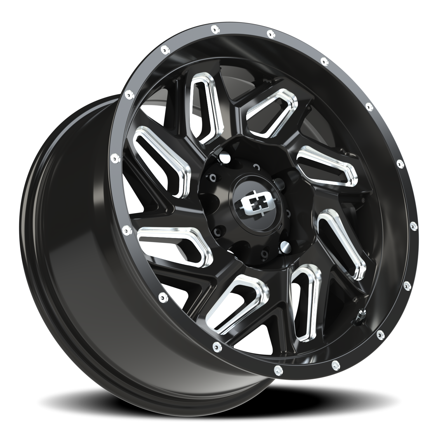 Vision Spyder 17X9 Gloss Black Milled Spoke Wheel