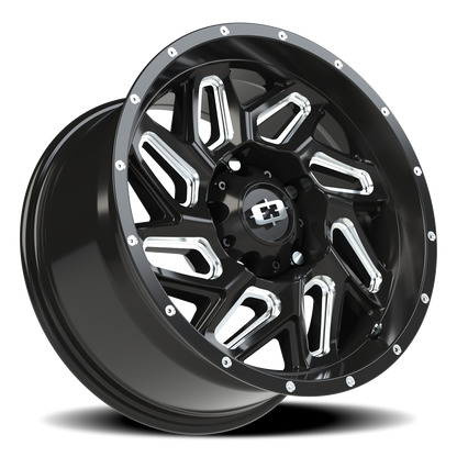 Vision Spyder 17X9 Gloss Black Milled Spoke Wheel