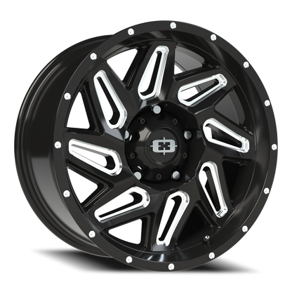 Vision Spyder 18X9 Gloss Black Milled Spoke Wheel