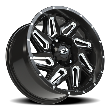 Vision Spyder 18X9 Gloss Black Milled Spoke Wheel