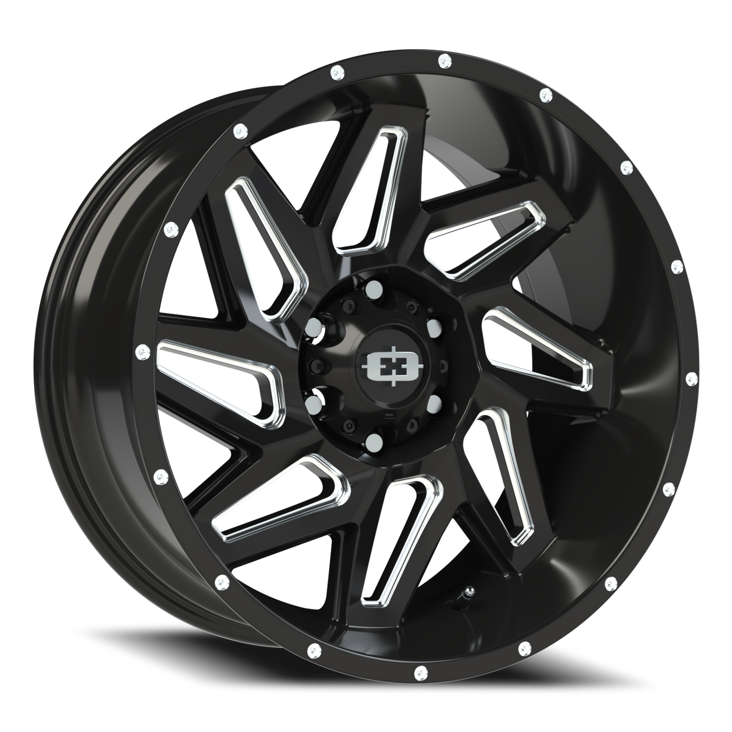 Vision Spyder 20X10 Gloss Black Milled Spoke Wheel