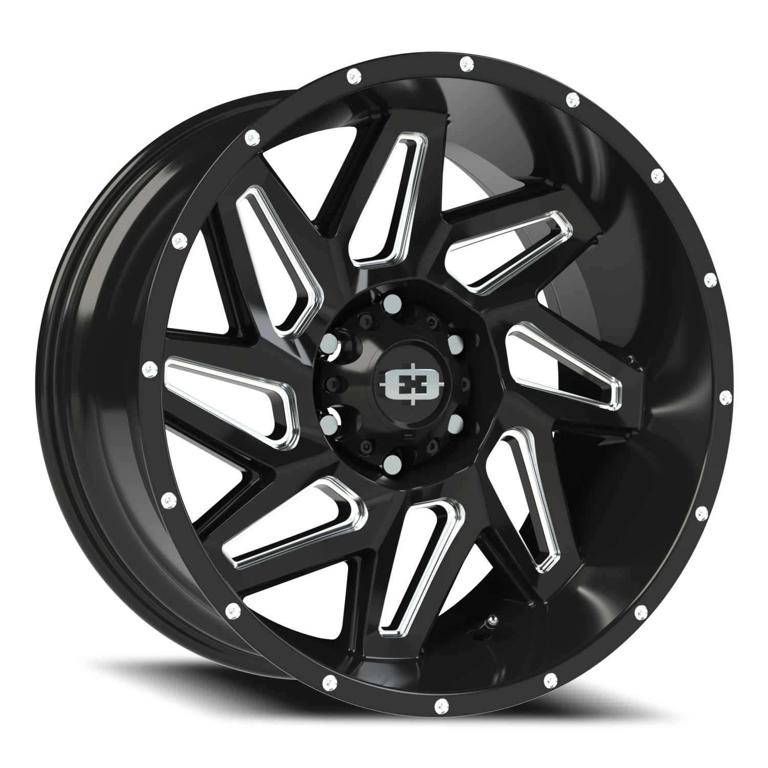 Vision Spyder 20X10 Gloss Black Milled Spoke Wheel