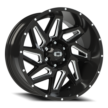 Vision Spyder 20X10 Gloss Black Milled Spoke Wheel