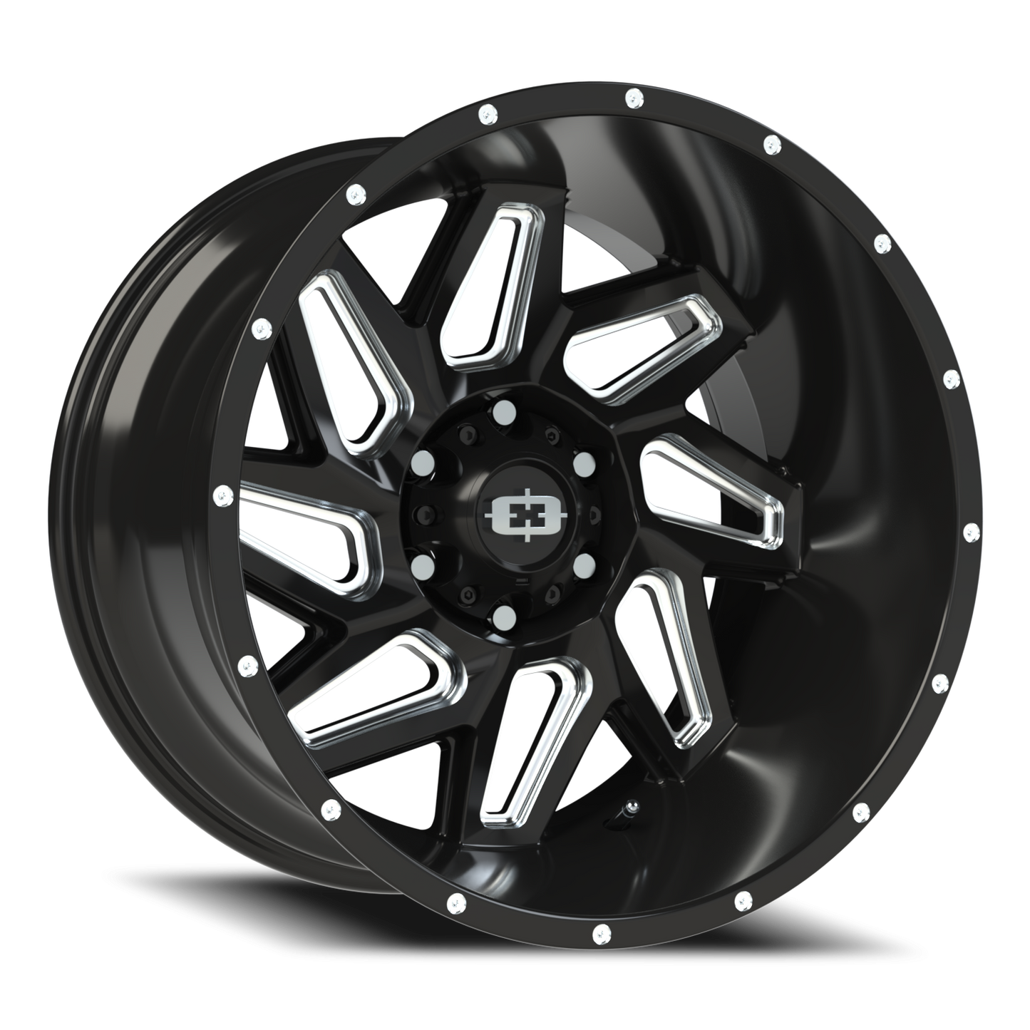 Vision Spyder 20X12 Gloss Black Milled Spoke Wheel